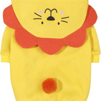 Dog Hoodies Chicken Design Cat Dog Clothes Warm Winter Puppy Clothes Chihuahua Outfit Pet Hoodie for Small Medium Dogs Cats Kitten Yellow and Orange Small