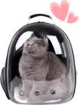 Cat Backpack Bubble, Cats and Dogs Pet Carrier Hard, Suitable for Cats Traveling Cat Bag Carrier, Transparent Outdoor Waterproof Spacecraft Pet Backpack Carrier(Black)