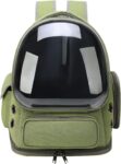 Cat Backpack Carrier for Cats and Small Dogs, Breathable Cat Bubble Backpack, Airline Approved Pet Travel Carrier for Hiking Camping Outdoor(Green)