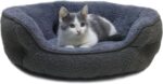 Small Dog Bed for Small Dogs, Cat Beds for Indoor Cats, Cute Round Dog Bed, Washable Dog Bed with Anti-Slip & Water-Resistant Bottom, Super Soft Pet Bed, Luxury Durable Puppy Bed Kitten Bed, Gray