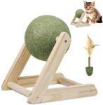 Catnip Balls, Catnip Toys for Cats, Cat Nip for Cats, Safe Healthy Cat Nip Toys,Catnip Toys for Indoor Cats,Giant Catnip Ball with Holder