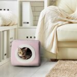 Cat House - Indoor Bed with Removable Foam Cushion - Cat Cave for Puppies, Rabbits, Guinea Pigs, Hedgehogs, and Other Small Animals by  (Pink)