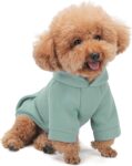 Winter Dog Hoodie with Pockets - Solid Color Polycotton Sweatshirt for Small, Medium, and Large Dogs - Soft, Warm, Cozy Pet Clothing for Cold Weather - Ideal for Outdoor Walks.Cyan Cyan Blue-S