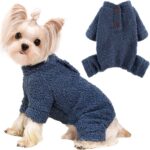 Dog Sweaters for Small Dogs Winter Small Dog Sweater Jumpsuits Fleece Warm Dog Clothes Dog Pajamas Pet Clothing Puppy Sweater Onesies for Christmas, Halloween, Thanksgiving (Medium, Blue)